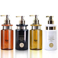 Stock 300ML 500M Refillable Black Shampoo Bottle Gold Pump Container White PET Body Wash Empty Bottle Plastic Packaging Lotion