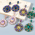 Fashion Color Diamond Series Alloy Water Drop-shaped Earrings Female Jewelry