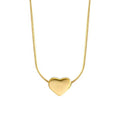 2022 Valentines Gift Real 18k Gold Plated Plain Heart Shape Necklace Stainless Steel Heart Pendant Necklace