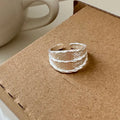 Hammered Texture Ring Open Size Ring 925 Sterling Silver Chunky Rings
