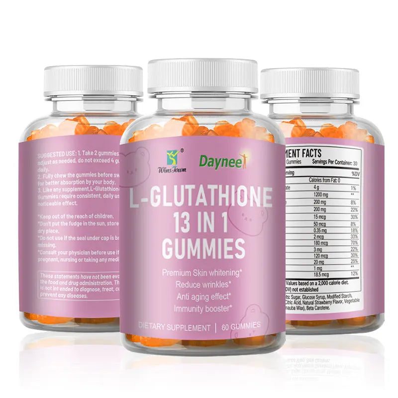 Private Label Skin Whitening Collagen L-Glutathione Gummies Healthcare Supplement 3g*60pcs Adult Use Skincare & Immunity Support