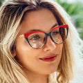 Custom Logo 2025 Fashion Retro Big Frame Optical Eyeglasses Frames TR90 Cat Eye Anti Blue Light Glasses Women