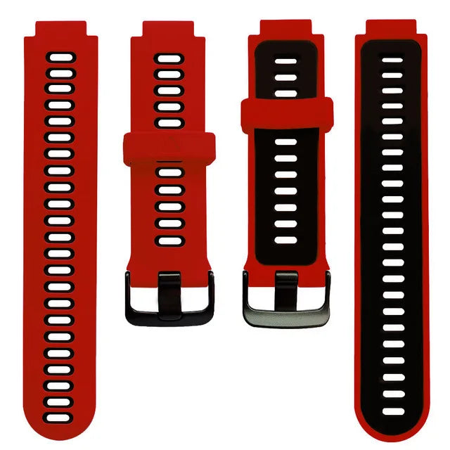 Factory Supply Double Color Silicone Watch Strap 735 Garmin Forerunner 630 620 235 230 Shockproof Watch Band