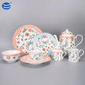 Elegant Flower Classical Design Ceramic Teapot Cup Plates Set for Afternoon Tea Turkish Vintage Porcelain Drinkware Set