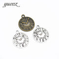 YuenZ Metal Charms Round Clock Pendants Antique Jewelry Making DIY Handmade Craft 22*19mm J301