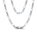 HOT NEW Wholesale 3.3mm/4mm/5mm/6.5mm 925 Sterling Silver Figaro Chain Necklace Woman Man Diamond Cut Link Chain Figaro Necklace