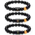 Wholesale Crystal Beads Bracelet 26 English Letter Bracelet Natural Tiger's Eye Stone  Bracelet for Men and Women
