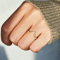 Rainbowking S925 Sterling Silver Triangle Shiny Aubergine Ring Geometric Shape Ring Female Simple Fashion Fine Jewelry Ring