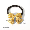 Girls Hair Tie Stainless Steel Waterproof Bow Hair Accessories Elastic Rubber Black Elastic Hair Bands for Women