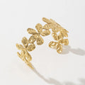 Fashion Jewelry New Arrival Dropshipping Hollow Flower 18k Gold Plated Waterproof Stainless Steel  Bracelets & Bangles