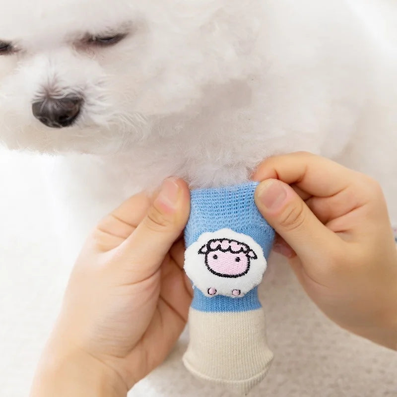 Wholesale Anti-slip Boots Socks for Small Puppy Dog Paw Protector Dog Paw Protector for Small Dogs Cats