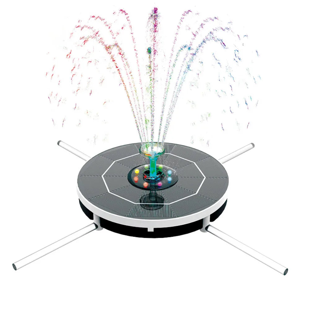 Outdoor Solar LED Fountain With 7 Color LED Light IP68 Patio Garden Fountain Pump Plastic Material Garden Ornaments