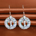 New Arrival 925 Sterling Silver Crystal Tree of Life Drop Dangle Earrings Fine Jewelry