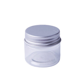 Mini 25ml PET Plastic Cosmetic Cream Empty Jar with 38mm Aluminum Cap for Eye Face Skin Care