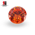 Baifu Jewelry Top Quality Loose Round Light Orange CZ