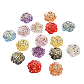 Metal Rose Resin 100pcs/bag Loose Beads Hair Women Necklace Accessories Jewelry Making