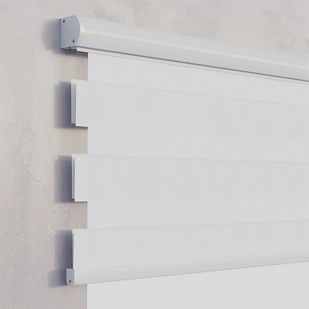 High Quality Smart Motorized Cordless Blackout Zebra Blinds Remote Indoor Window Curtains Sunscreen Blinds