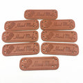 Handmade Letter Pattern PU Leather Tags Rectangle Embossed Label DIY Flag Labels for Garment Sewing Accessory