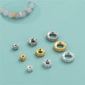 Popular 925 Sterling Silver Gold Plating Round Spacers Beads for Jewelry Making Accessories Wholesale