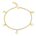 Silver Bracelets Women Bracelets 18K Gold Plating Charm Heart Bracelet 925 Silver Jewelry