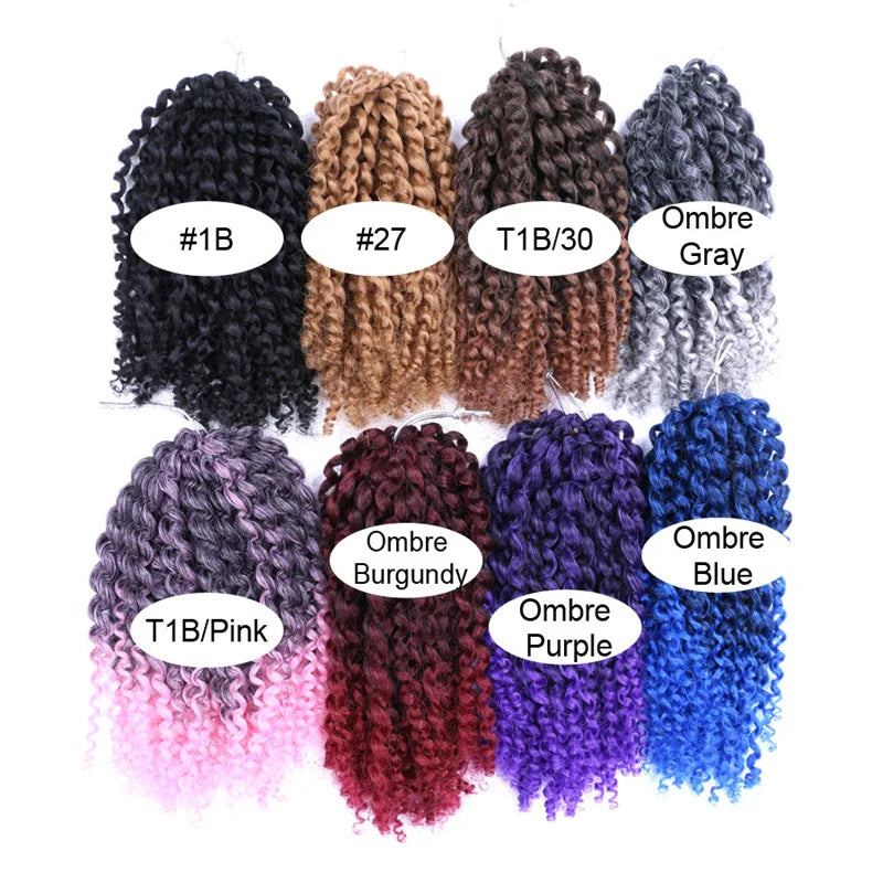 8inch Kinky Curly MarlyBob 3 Bundles/pack Synthetic Braiding Hair Afro Jerry Kinky Curly Twist Crochet Braids Extension