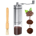 Custom logo Manual Coffee Bean Grinder Triangle Transparent Stainless Steel Portable Hand Coffee Grinder with Brush
