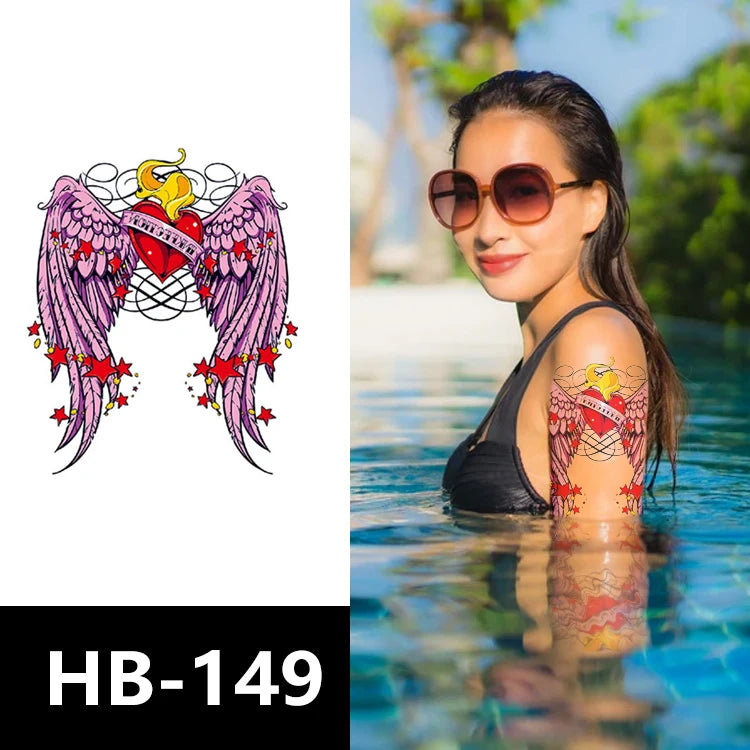 Fashionable Waterproof Sweat-Proof Temporary Body Art Tattoos Various Colorful Design Party Decorations Made From Durable Paper