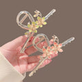 Delicate Flower Hair Catcher Large Shark Clip for Women Cute Hair Accessories Summer Female Drip Oil Flower Hair Claw