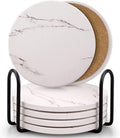 Nordic Art Custom Blank Gold Marble Absorbent Ceramic Coaster Set Cork Back Drink Coasters 2pcs Minimum Order Nordic Style