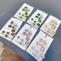 5pcs Set Vintage Princess Girls Hair Accessory Bling Crystal Diamond Stone Pearl Hairpins Green Emerald Hair Clips with Crystals