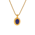 Wholesale Factory Price 18k Gold Plated Stainless Steel Necklace Women's Jewelry with Natural Stone Oval Pendant