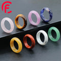 Wholesale New Natural Stone Crystal Agate Ring Gemstone Jewelry Rose Quartz Amethyst tiger Eye Ring Thumb Ring Size 17-20mm