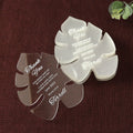 Wholesale Leaf Shape Clear Transparent Customized Wedding  Invitation Marriage Cards Design Acrylic Menu Card