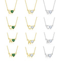 QX CUSTOM OEM Fine Jewelry Dainty 925 Silver Heart Cubic Zircon Pendant Fashion Jewelry Letter Necklaces for Women