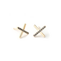 LOZRUNVE Classic Vintage Fashion Jewelry 925 Sterling Silver Black Clear CZ Letter Stud Earring