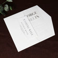 Elegant White and Silver Foil Clear Acrylic Invitations RSVP Cards Luxury Paper Detail Card with Envelope Music & Angel Style