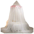 Luxury Royal Gothic Roof Conical Princess Moustiquaire Bedroom Decor Round Mosquito Net Bed Canopy Tent with Flag Decorations