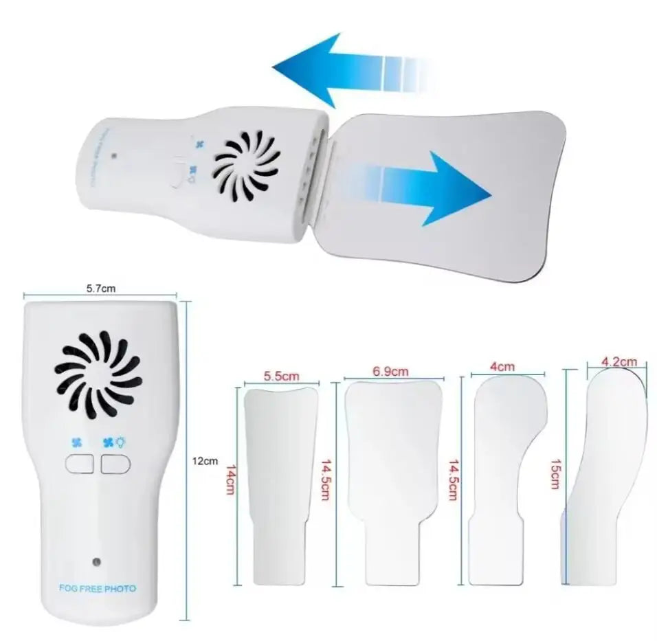 Electric Dental LED Photographic Reflectors Interchangeable Mouth Mirrors Automatic Defogging Teeth Whitening Stainless Steel