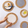 Straw Woven Cotton String Double Placemats Durable Heat Insulation Pads Hand-woven Dish Mat