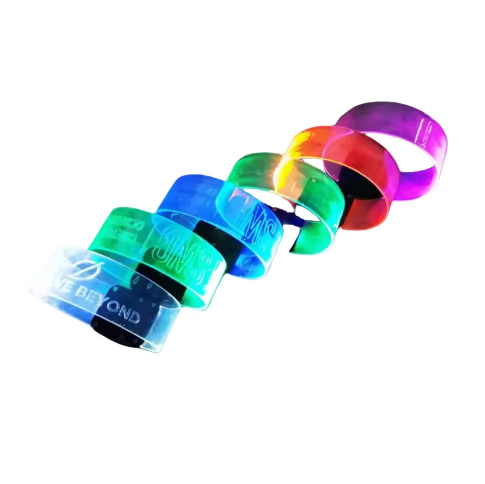 Factory Stock Supply LED Magnetic Sound-Activated Social Bracelet for Christmas Glowing Multicolor Flashing Wristband