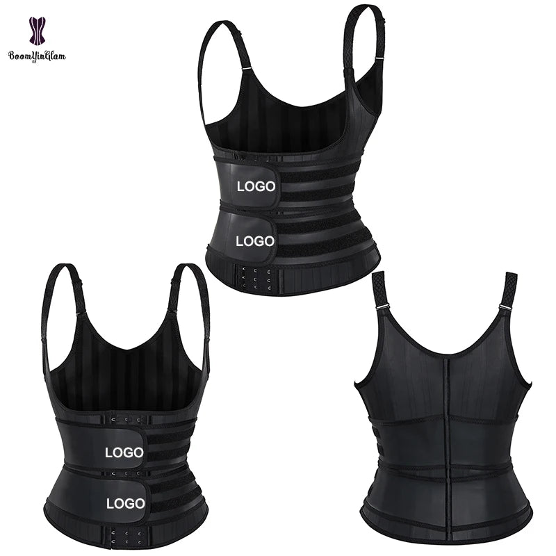 Removable Strap Latex Rubber Corset Tank Top High Compression Shirts for Women Slim Body Shaper Vest for Weight Loss
