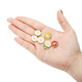 10Pcs/lot 7Color Alloy Metal Drop Oil Colorblock Daisies Charm Flower Plant Pendant for DIY Bracelet Necklace Jewelry Making