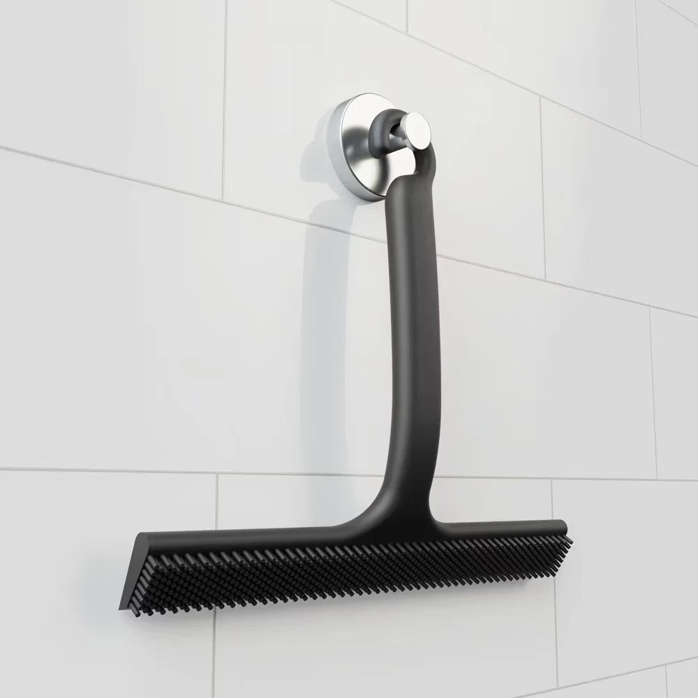 Soft Silicone Shower Squeegee with Stainless Steel and Silica Gel Handle Household Cleaning Scraper for Bathroom Tiles