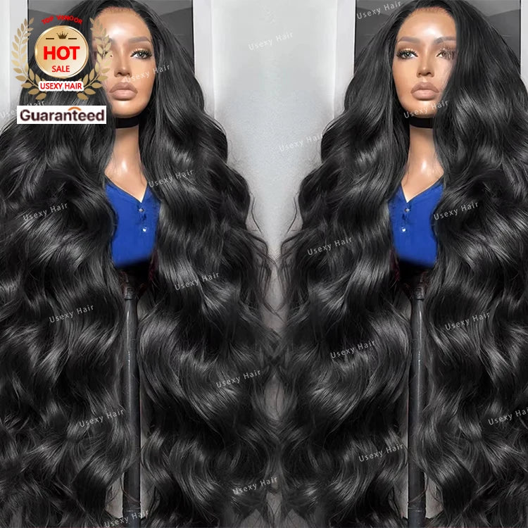 28 Inch Cambodian Body Wave Lace Front Wig 4x4 Lace Front Closure Wig Transparent Human Hair Lace Frontal Wig Wholesale Vendor
