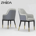 Zhida Home Furniture Contemporary Luxury Design PU Leather Dining Room Chair Wooden Leg for Home Office and Hotel Use
