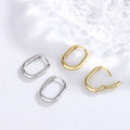 Custom Vintage Fine Jewelry 925 Silver Rectangle U Shape Hoop Stud Earrings Wholesale Sterling Silver for Women