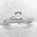 Sterling Silver 4.5mm Semi Mount Ring Empty Frame Blank Support Claw Setting S925 Base Holder Without Center Stone for DIY Inlay