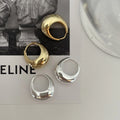 Trendy Real 18K Gold Plated 925 Sterling Silver Hoop Earrings Vintage Chubby Earring Heavy Chunky Hoop Earrings