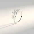 2022 Leaf Shell Flower Finger Ring Jewelry Women Girls Christmas Gift Adjustable  Flower Ring