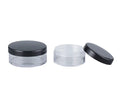 High Quality in Stock Cosmetic Clear Round Empty Plastic Loose Powder Case with Sifter Matte Black Lid